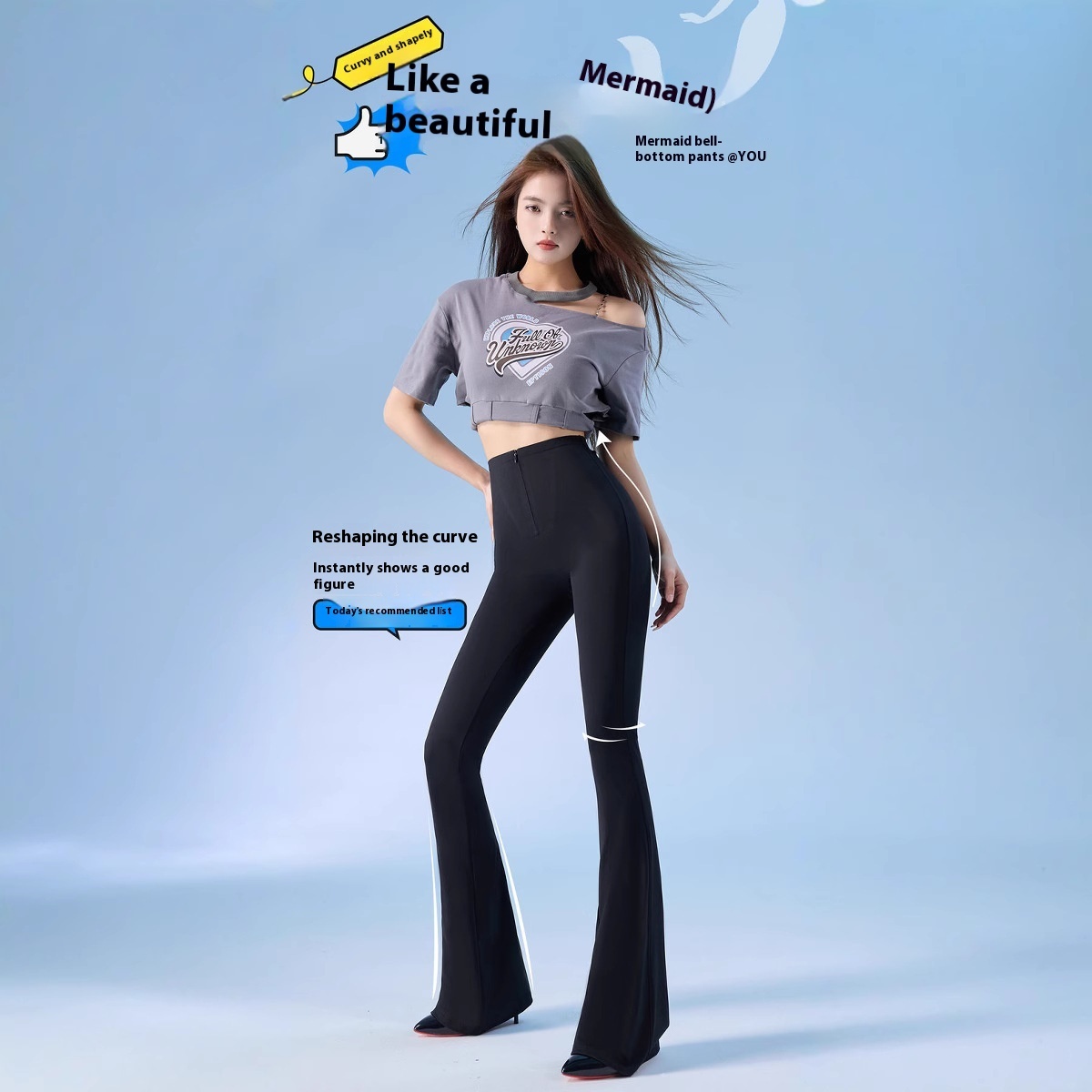 Bell Bottom Leggings High Waisted Flare Yoga Tights 4 Bell Bottom Leggings High Waisted Flare Yoga Tights - Image 4