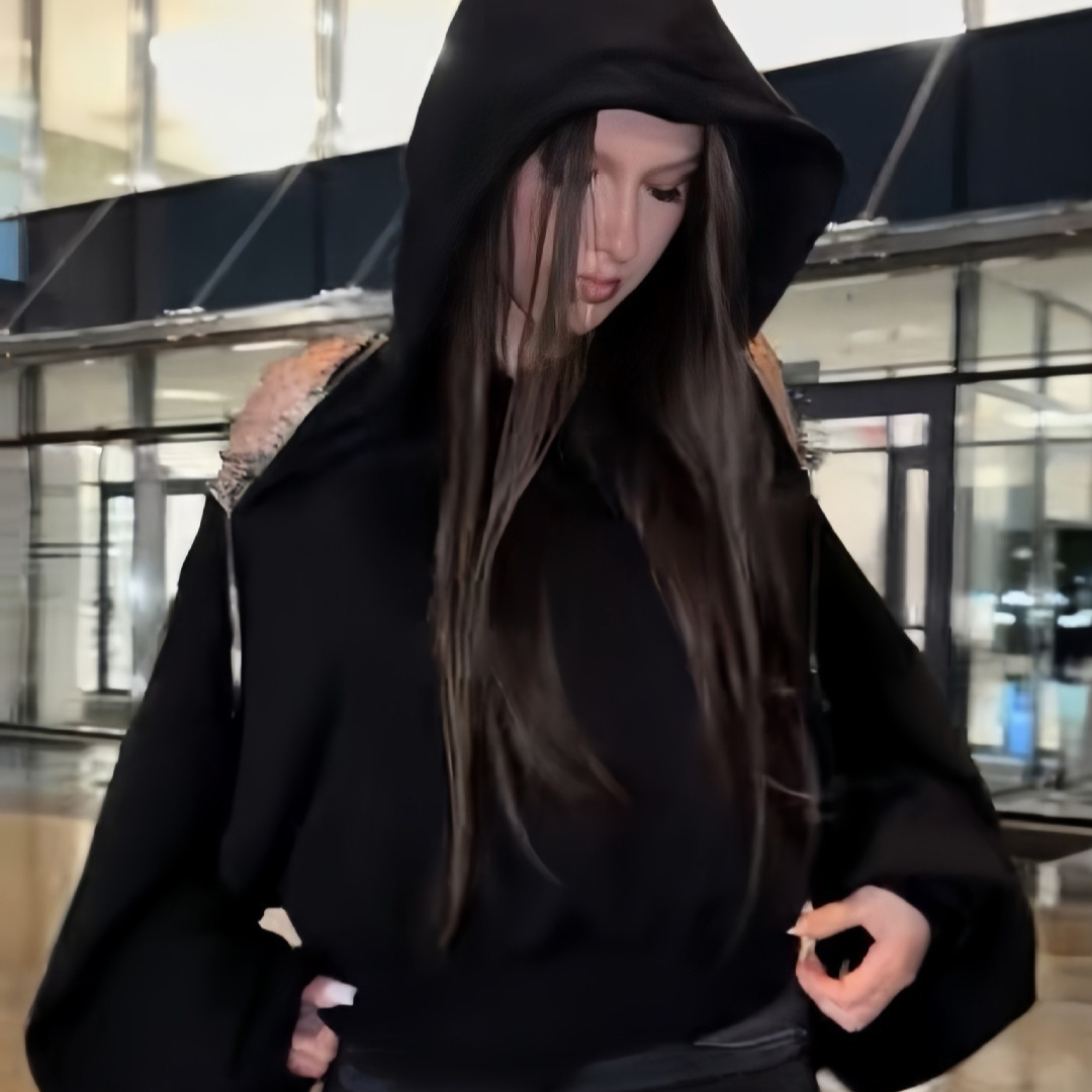 Backless Hoodie Sexy Hollow Out Gothic Mesh Sweatshirt 1 Backless Hoodie