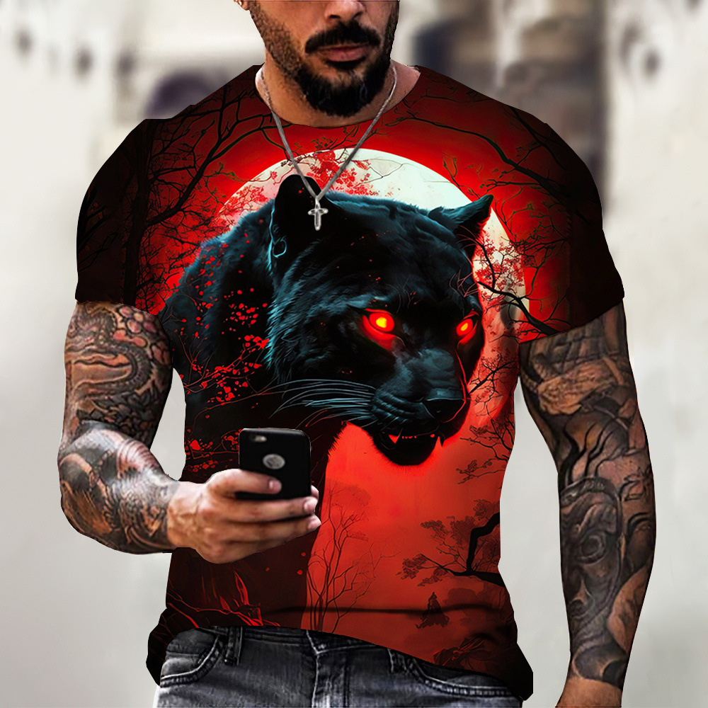 Animal Beast Lion 3D Printed Summer Men's T-shirt 2 Animal Beast Lion 3D Printed Summer Men's T-shirt - Image 2