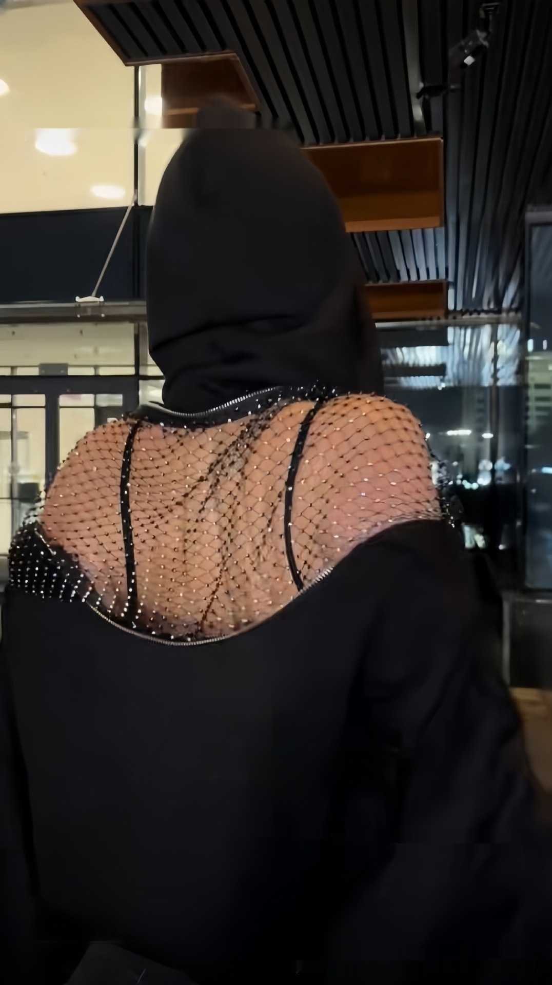 Backless Hoodie Sexy Hollow Out Gothic Mesh Sweatshirt 3 Backless Hoodie Sexy Hollow Out Gothic Mesh Sweatshirt - Image 3