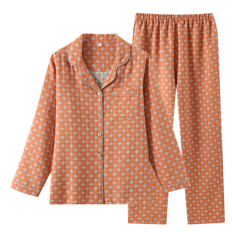 Double Layer Cotton Pajamas Yarn Dyed Long Sleeve PJs Set 3 Double Layer Cotton Pajamas Yarn Dyed Long Sleeve PJs Set - Image 3