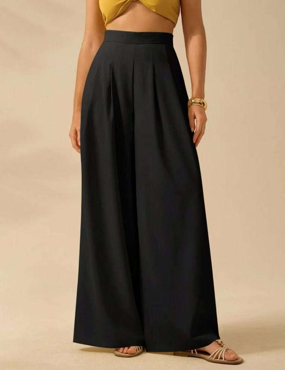 High Waisted Palazzo Pants Floral Boho Summer Trousers 5 High Waisted Palazzo Pants Floral Boho Summer Trousers - Image 5