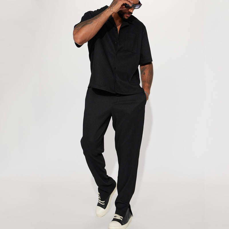 Men's Short Sleeve Shirt Casual Summer Co-ord Suit 2 Men's Short Sleeve Shirt Casual Summer Co-ord Suit - Image 2