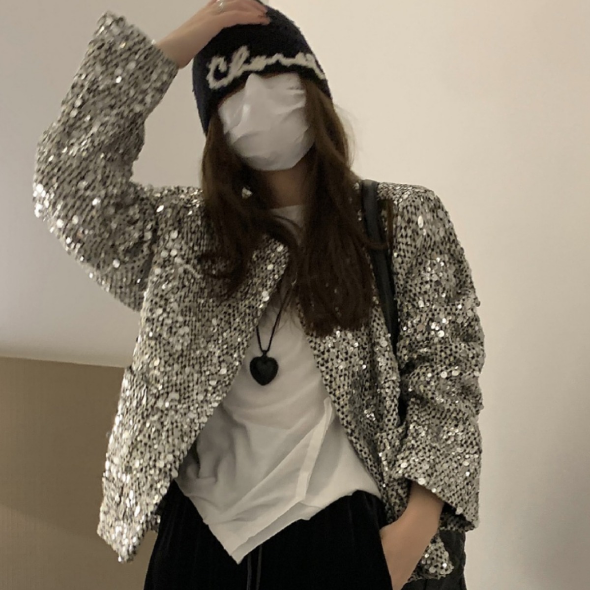 Ladies Sequin Blazer Silver Glitter Party Jacket 7 Ladies Sequin Blazer Silver Glitter Party Jacket - Image 7