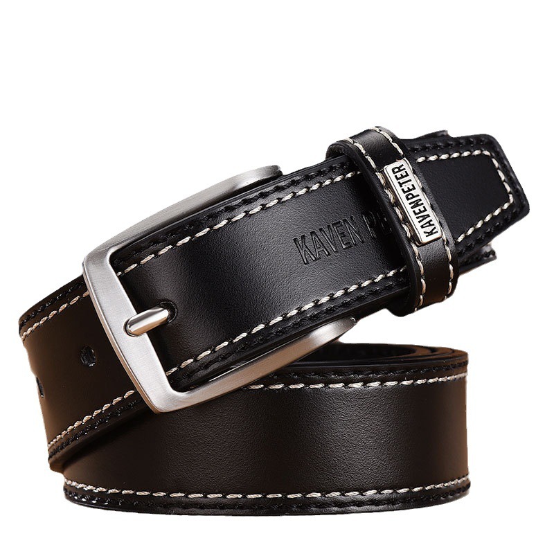 Men's Simple And Versatile Leather Cowhide Belt 7 Men's Simple And Versatile Leather Cowhide Belt - Image 7