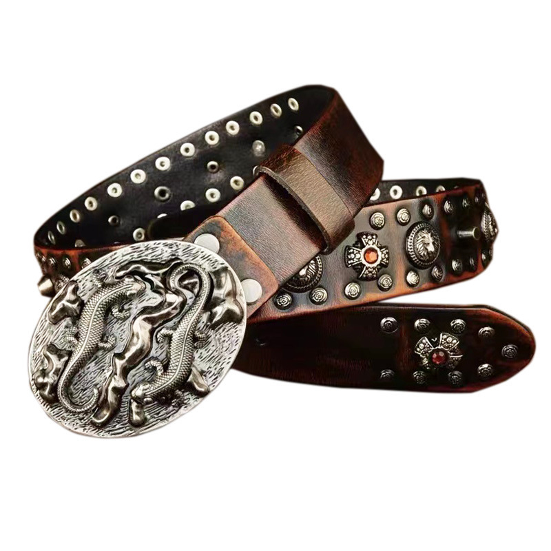 Personality Punk Rivet Men's Leather Belt Performance 4 Personality Punk Rivet Men's Leather Belt Performance - Image 4