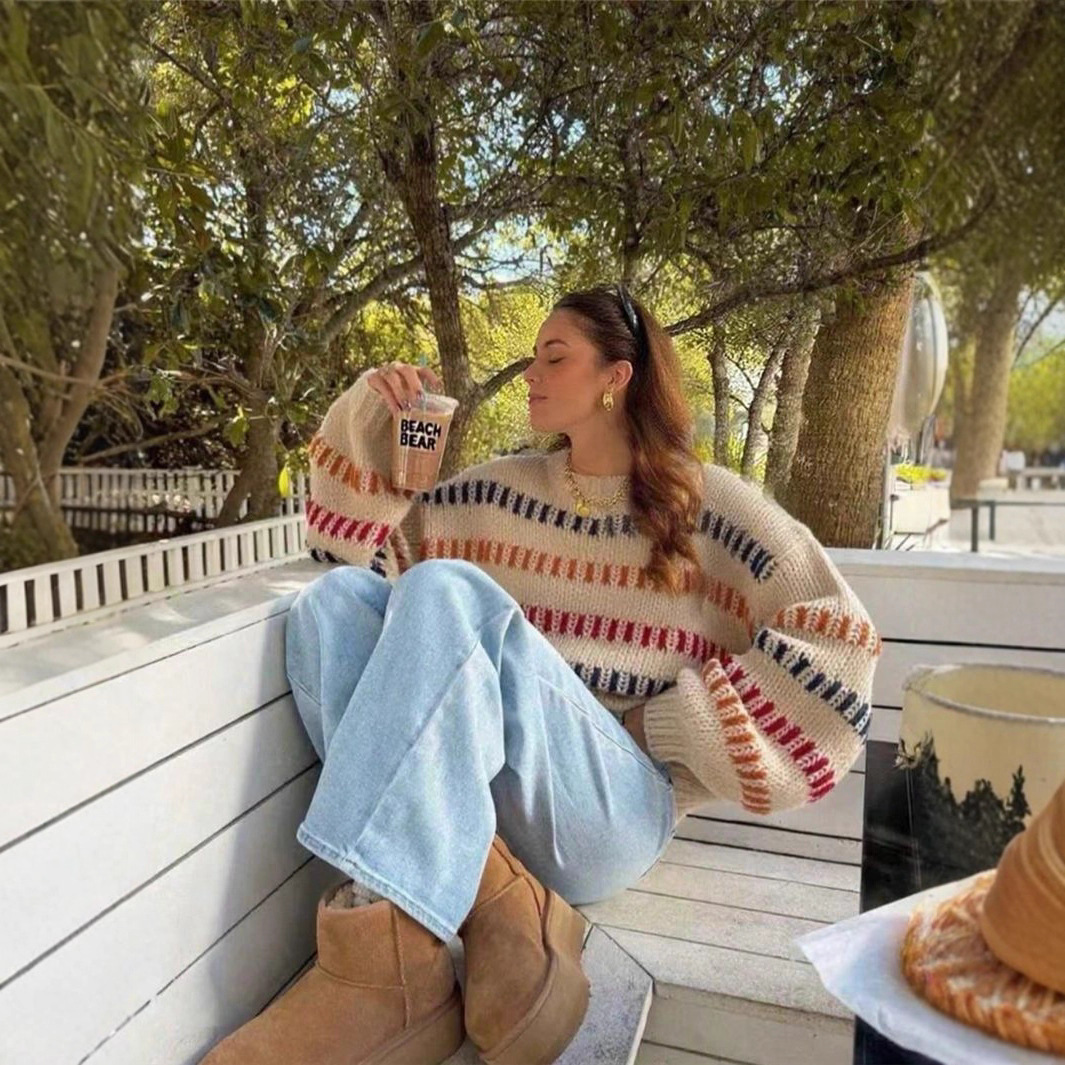 Casual Fashionable Retro Loose-fit Sweater With Batwing Sleeves 9 Casual Fashionable Retro Loose-fit Sweater With Batwing Sleeves - Image 9