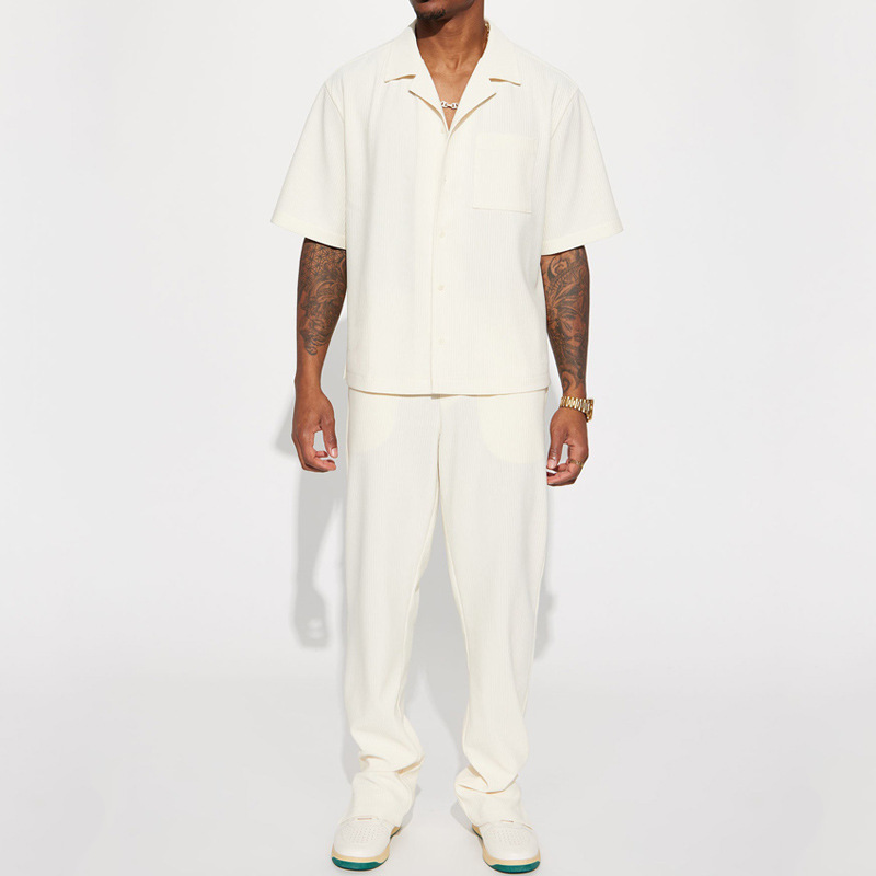 Men's Short Sleeve Shirt Casual Summer Co-ord Suit 4 Men's Short Sleeve Shirt Casual Summer Co-ord Suit - Image 4