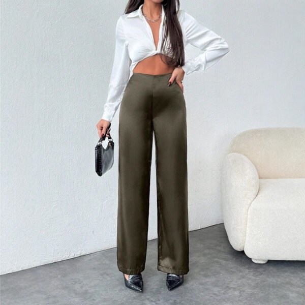 Summer Collection — Satin Wide Leg Pants High Waisted Elegant Silk Trousers