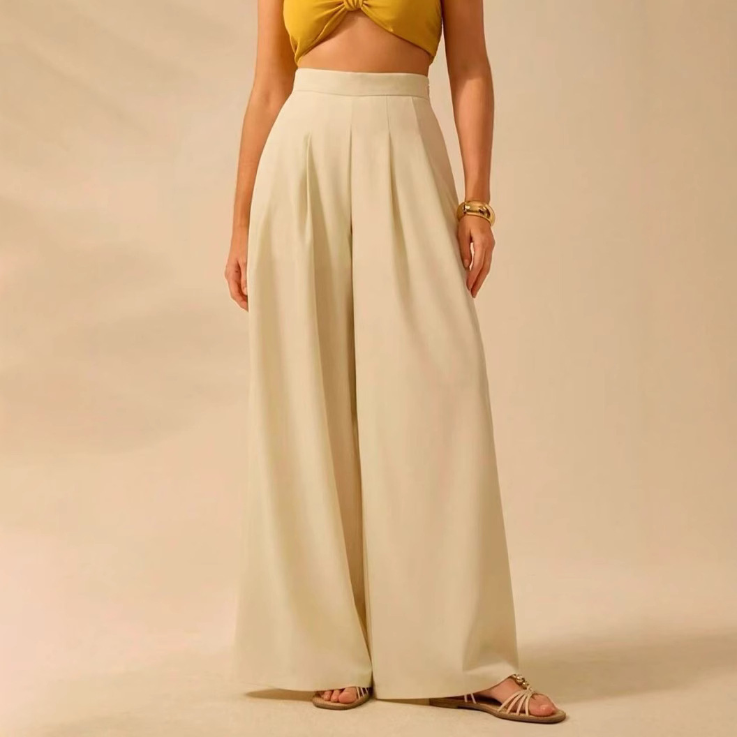 High Waisted Palazzo Pants Floral Boho Summer Trousers 7 High Waisted Palazzo Pants Floral Boho Summer Trousers - Image 7