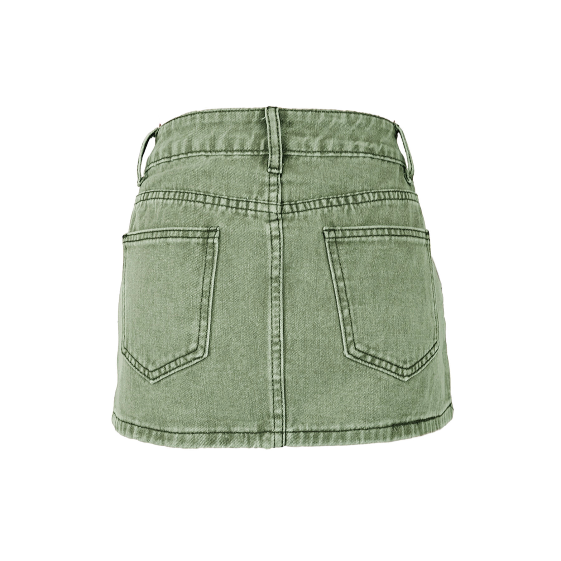 Low Rise Denim Shorts Green Cargo Utility Workwear 2 Low Rise Denim Shorts Green Cargo Utility Workwear - Image 2