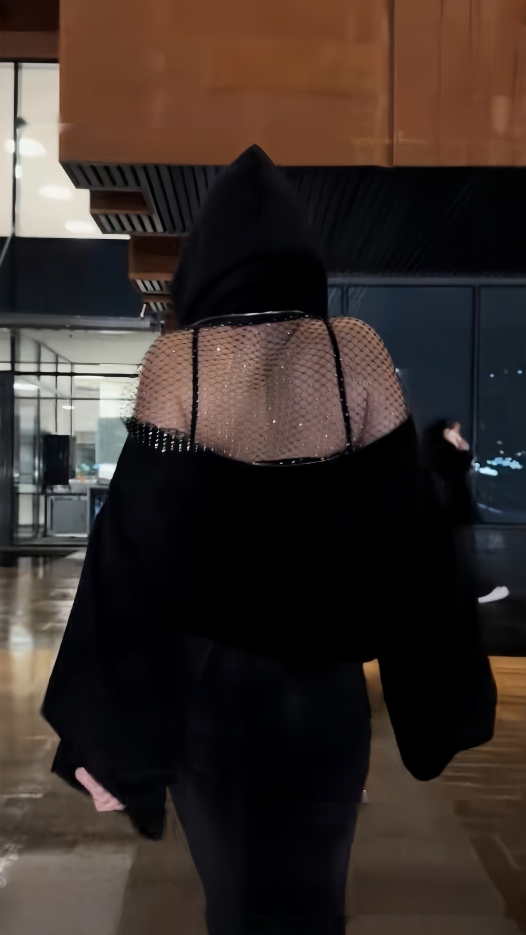 Backless Hoodie Sexy Hollow Out Gothic Mesh Sweatshirt 4 Backless Hoodie Sexy Hollow Out Gothic Mesh Sweatshirt - Image 4