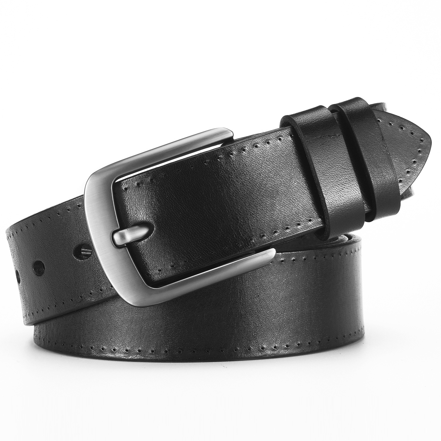 Men's Alloy Pin Buckle Casual First Layer Cowhide Belt 5 Men's Alloy Pin Buckle Casual First Layer Cowhide Belt - Image 5