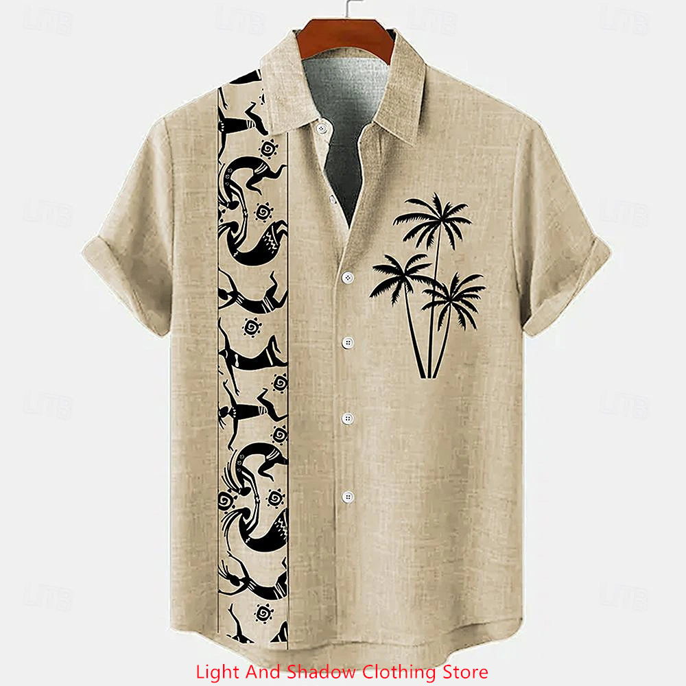 Short-sleeve Patterned Shirt With Printed Buttons And Short-sleeve Patchwork 6 Short-sleeve Patterned Shirt With Printed Buttons And Short-sleeve Patchwork - Image 6