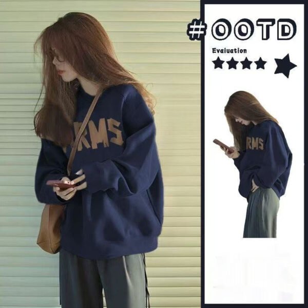 Summer Collection — Fleece Lined Sweatshirt Women's Crew Neck Winter Jumper