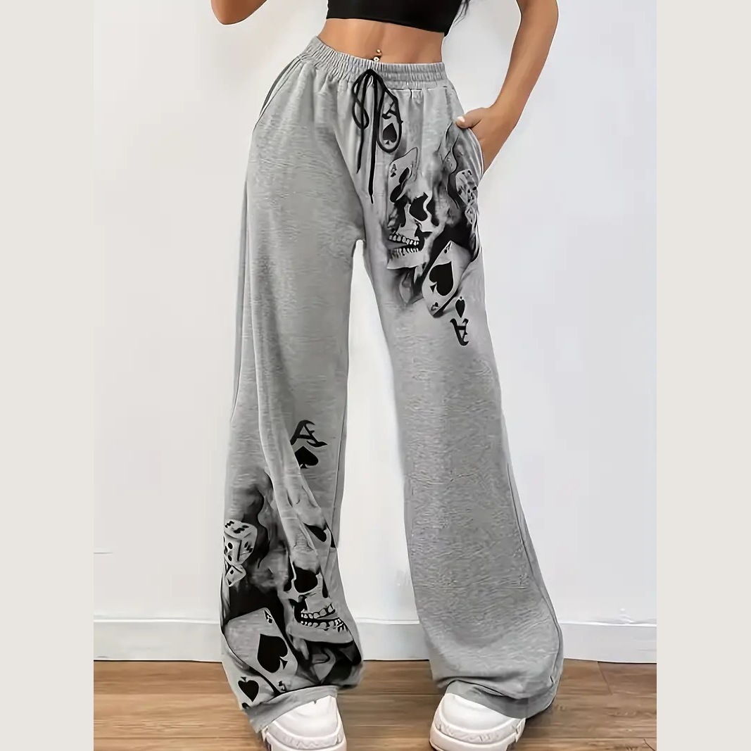 Oversized Casual Lounge Pants Skull Print Streetwear 5 Oversized Casual Lounge Pants Skull Print Streetwear - Image 5