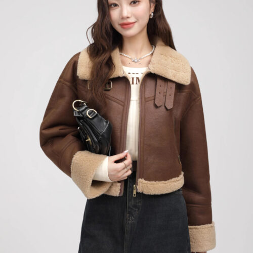 Faux Shearling Aviator Jacket