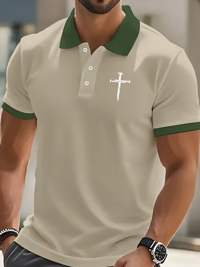 Moisture-Wicking Printed Polo Performance Short Sleeve Top 8 Moisture-Wicking Printed Polo Performance Short Sleeve Top - Image 8