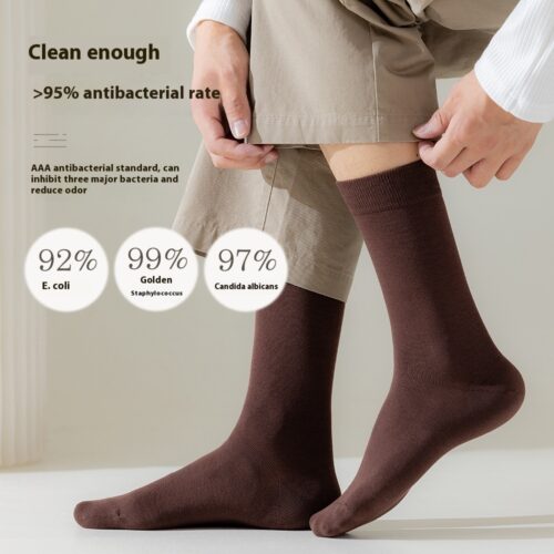 Mid-calf Spring And Autumn Pure Cotton Business Men Socks