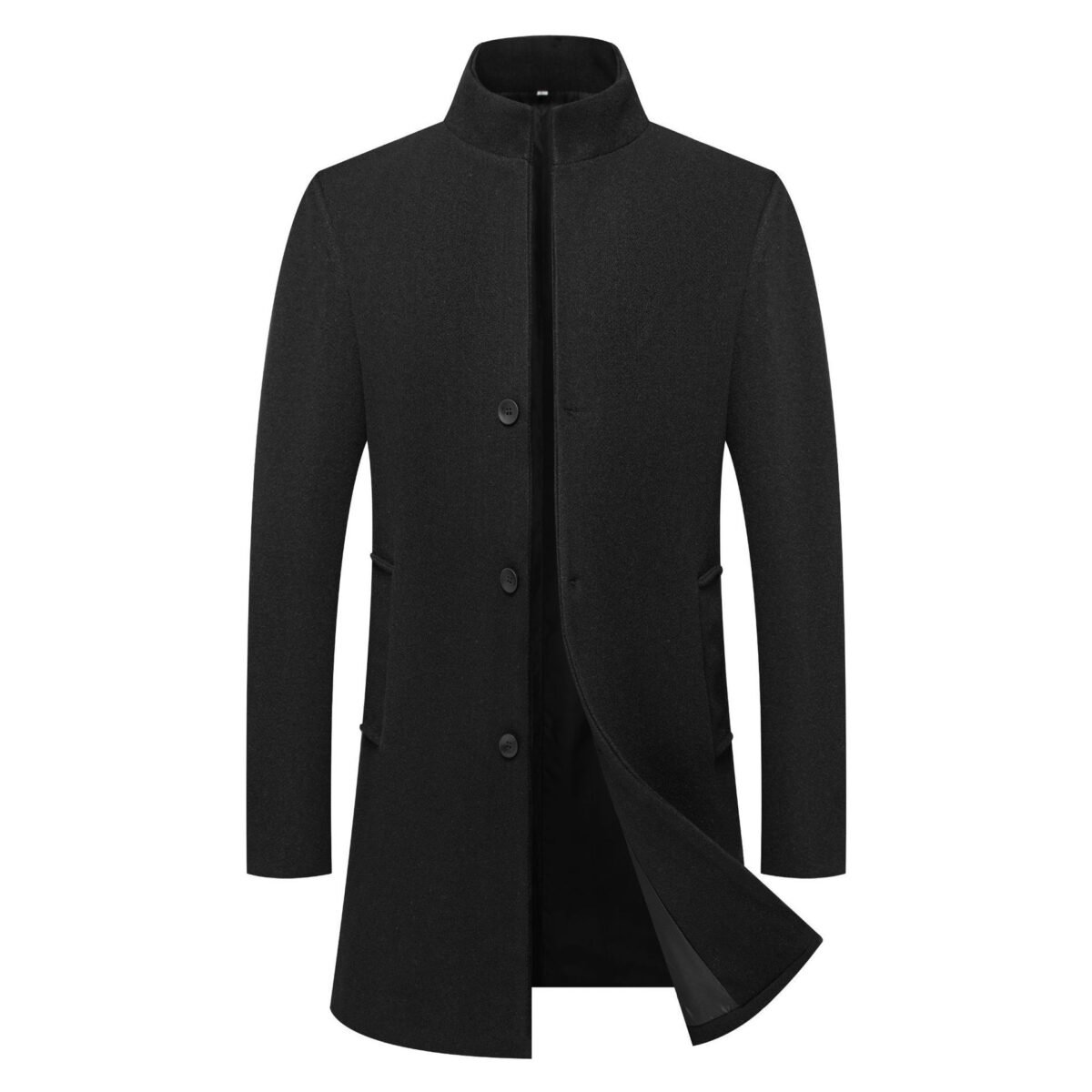The Resort Edit — Men's Stand Collar Coat Slim Fit High Neck Woolen Jacket