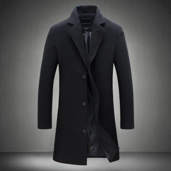 Men's Edit — Men's Woolen Coat Slim-fit Mid-length Trench Coat