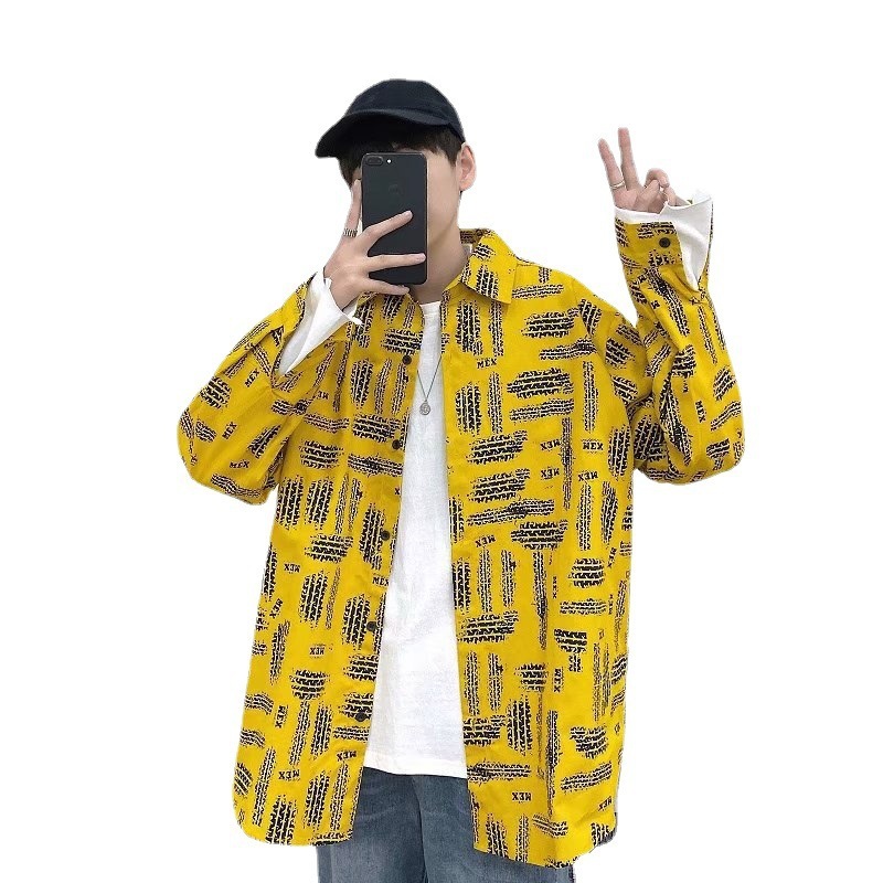 Men's Loose Casual Print Long-sleeve Shirt Jacket 6 Men's Loose Casual Print Long-sleeve Shirt Jacket - Image 6