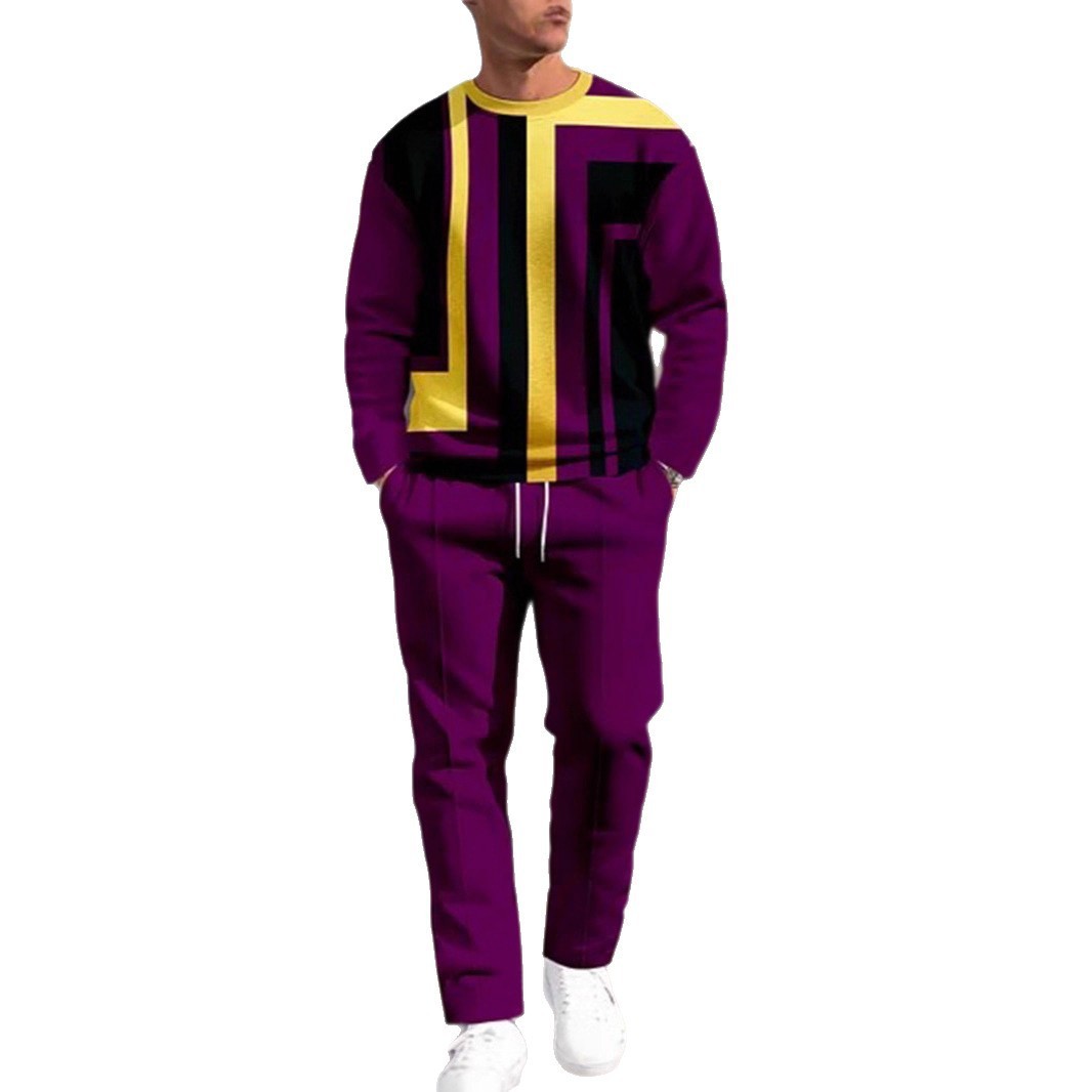 Men's Lounge Set 3D Plaid Print Sweatshirt & Joggers 8 Men's Lounge Set 3D Plaid Print Sweatshirt & Joggers - Image 8