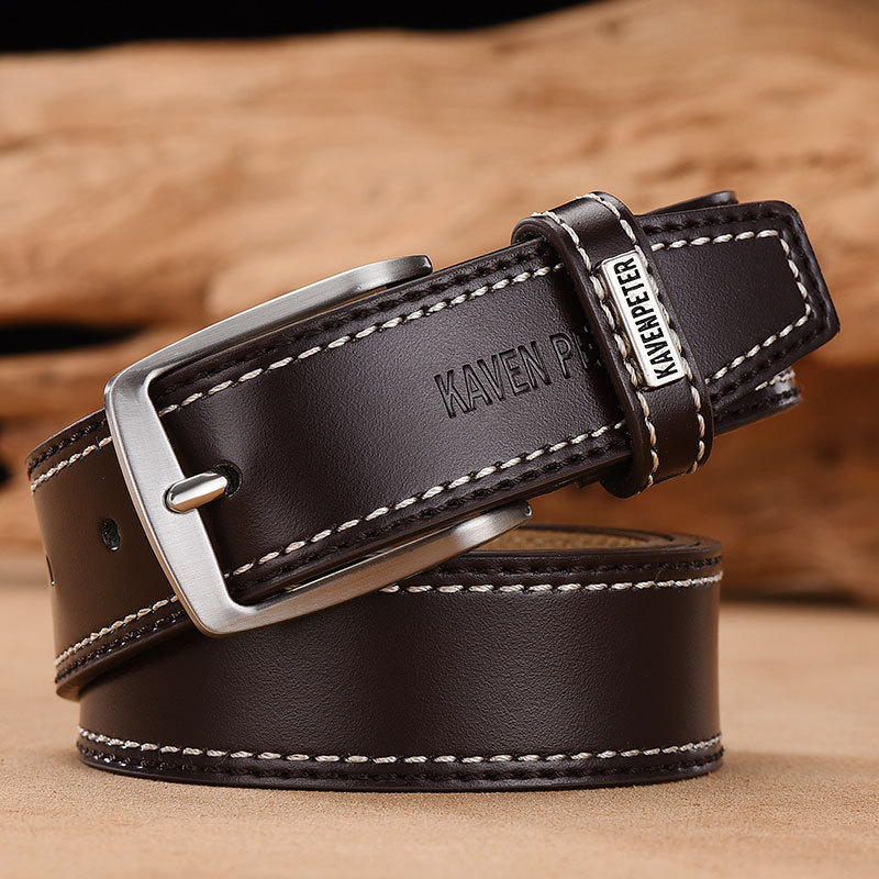 Men's Simple And Versatile Leather Cowhide Belt 8 Men's Simple And Versatile Leather Cowhide Belt - Image 8