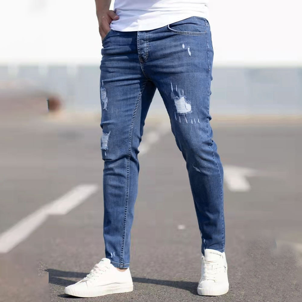 Mens Summer Outfits Slim Fit Ripped Jeans Distressed Denim 3 Mens Summer Outfits Slim Fit Ripped Jeans Distressed Denim - Image 3