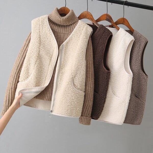 The Resort Edit — Wool Vest Sherpa Fleece Gilet Sleeveless Shearling Jacket
