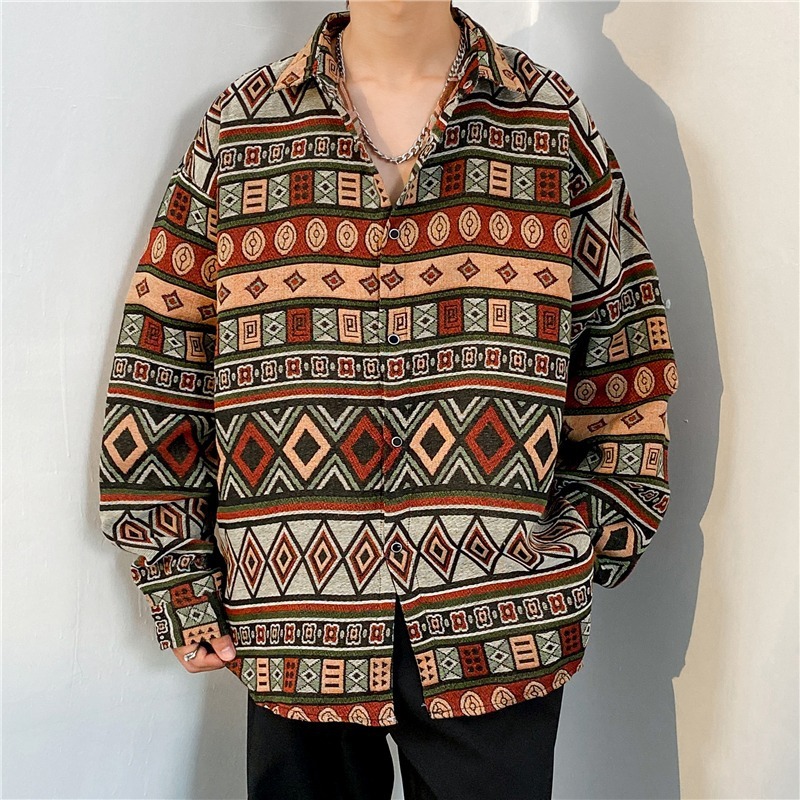Long Sleeve Shirt Japanese Style Retro Ethnic Casual Top 5 Long Sleeve Shirt Japanese Style Retro Ethnic Casual Top - Image 5