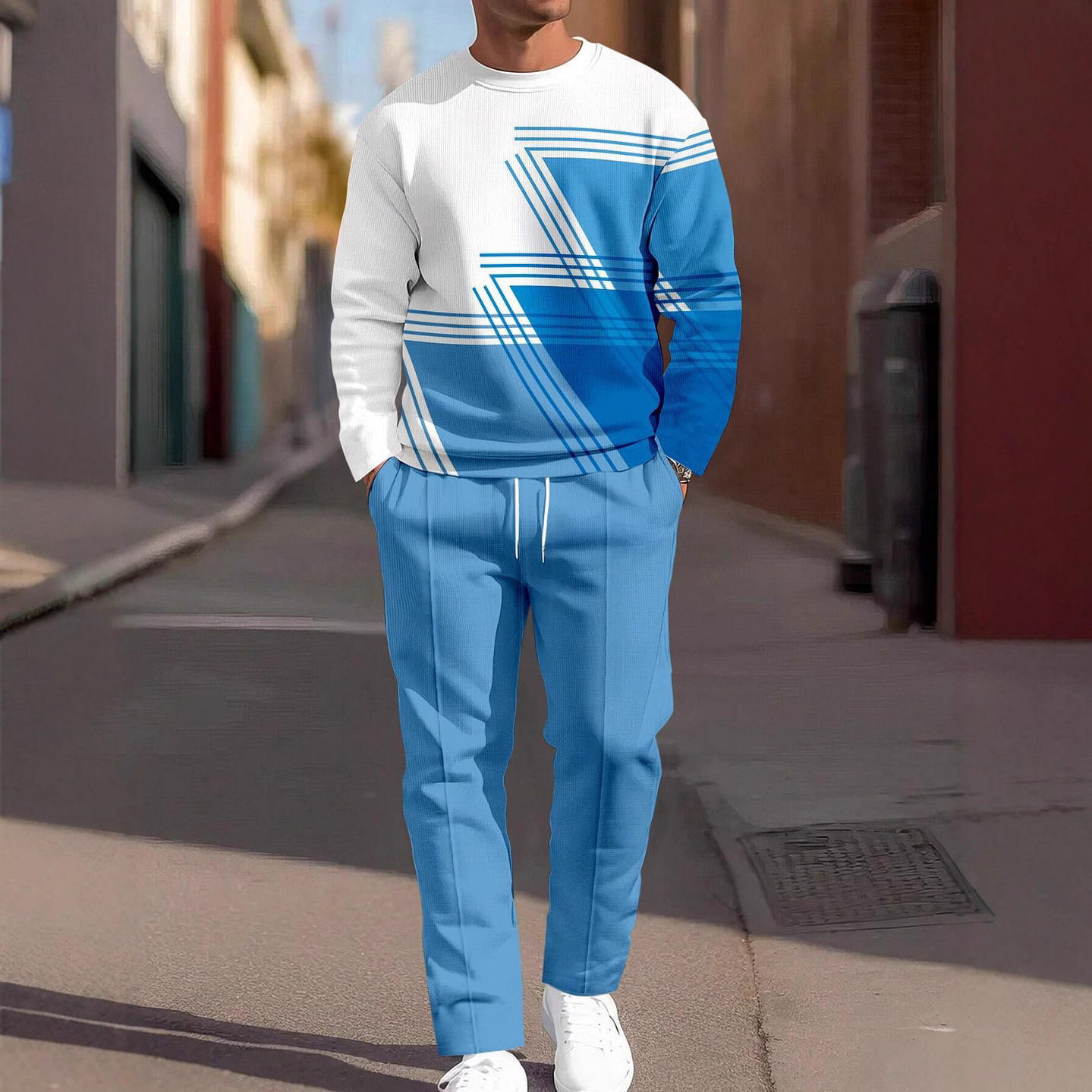 Men's Lounge Set 3D Plaid Print Sweatshirt & Joggers 5 Men's Lounge Set 3D Plaid Print Sweatshirt & Joggers - Image 5