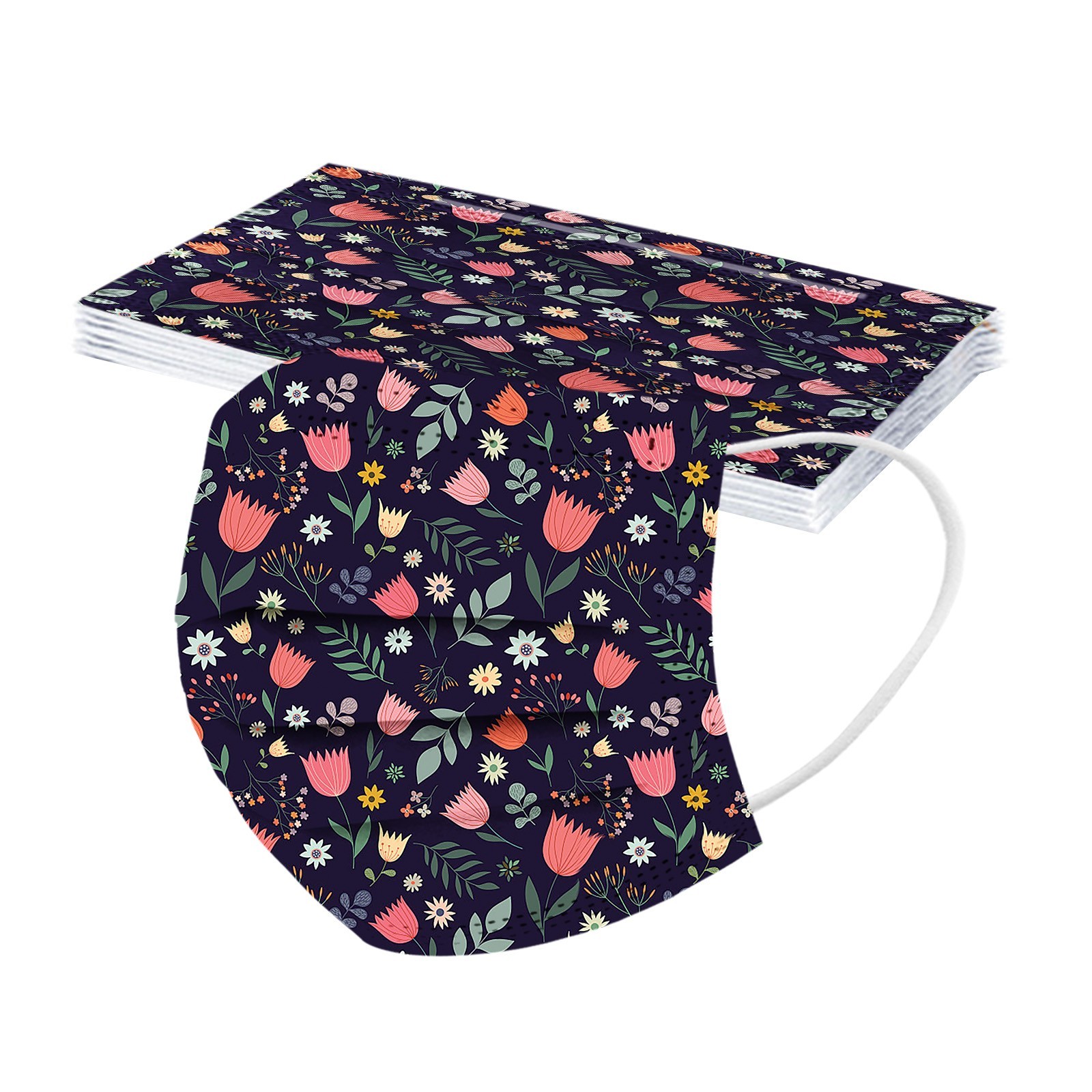 10PCS Disposable Facial Mask Spring Printing Mask 6 10PCS Disposable Facial Mask Spring Printing Mask - Image 6