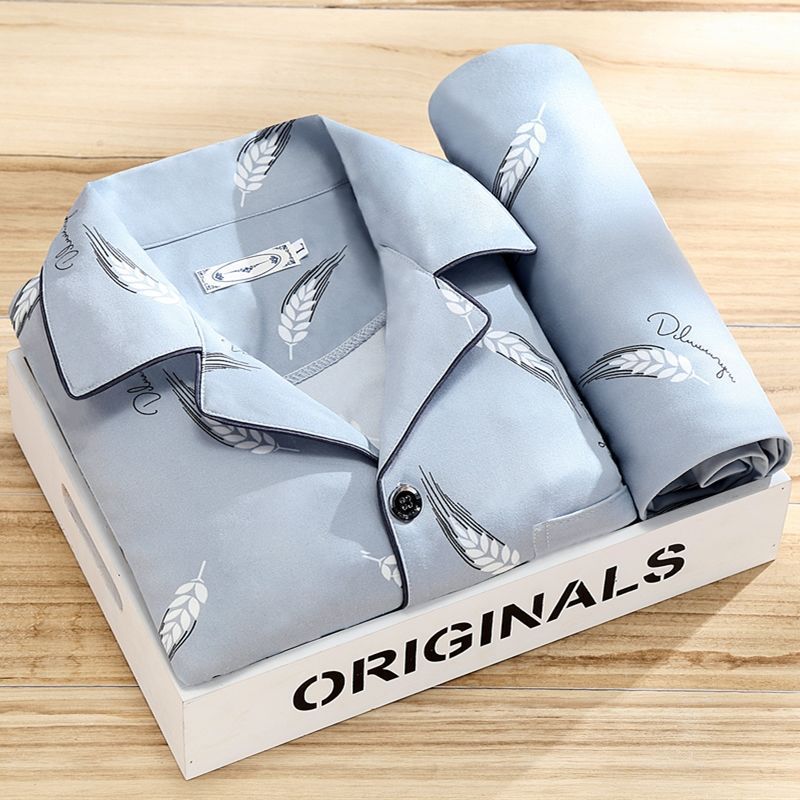 Men's Cotton Pajamas Long Sleeve Printed Sleepwear Set 2 Men's Cotton Pajamas Long Sleeve Printed Sleepwear Set - Image 2