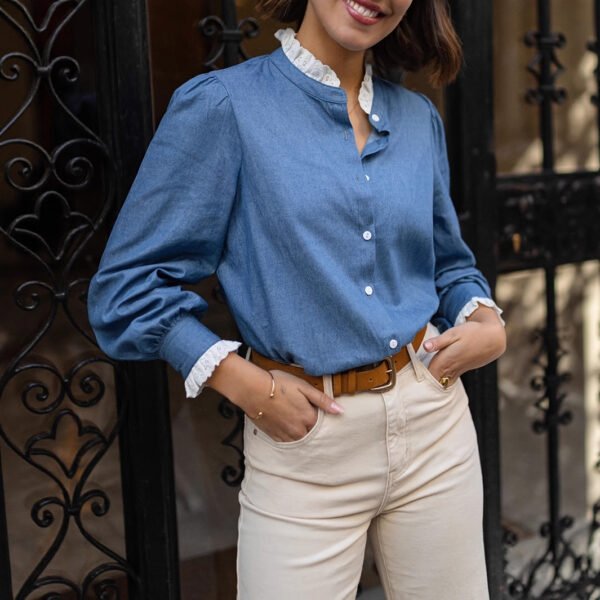 Summer Collection — Women's Loose-Fit French- Ruffled Blouse