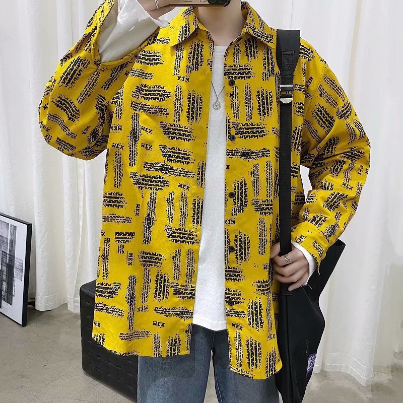 Men's Loose Casual Print Long-sleeve Shirt Jacket 4 Men's Loose Casual Print Long-sleeve Shirt Jacket - Image 4