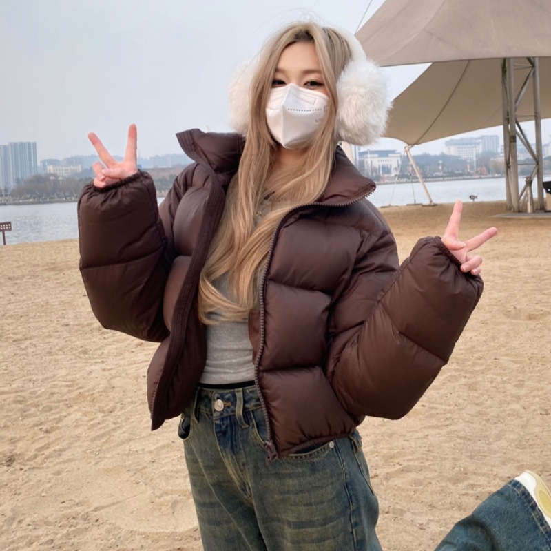 Womens Short Loose-fitting Winter Cotton-padded Coat For Petite Women 1 Short Puffer Jacket