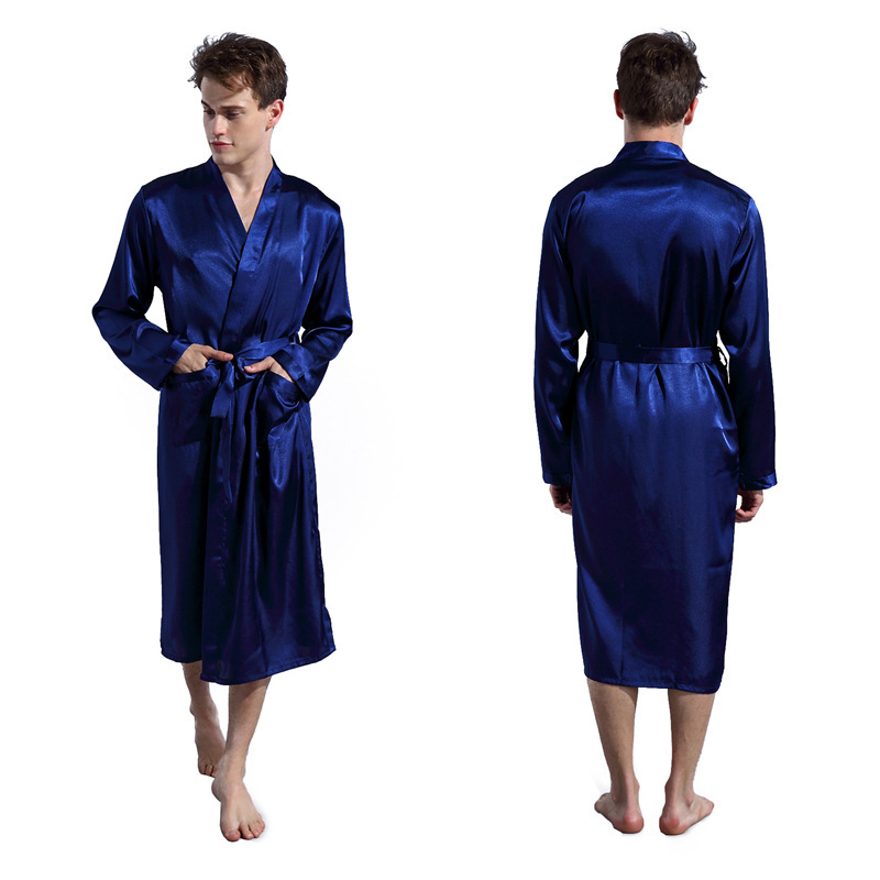 Men's Silk Robe Thin Satin Lightweight Dressing Gown 10 Men's Silk Robe Thin Satin Lightweight Dressing Gown - Image 10