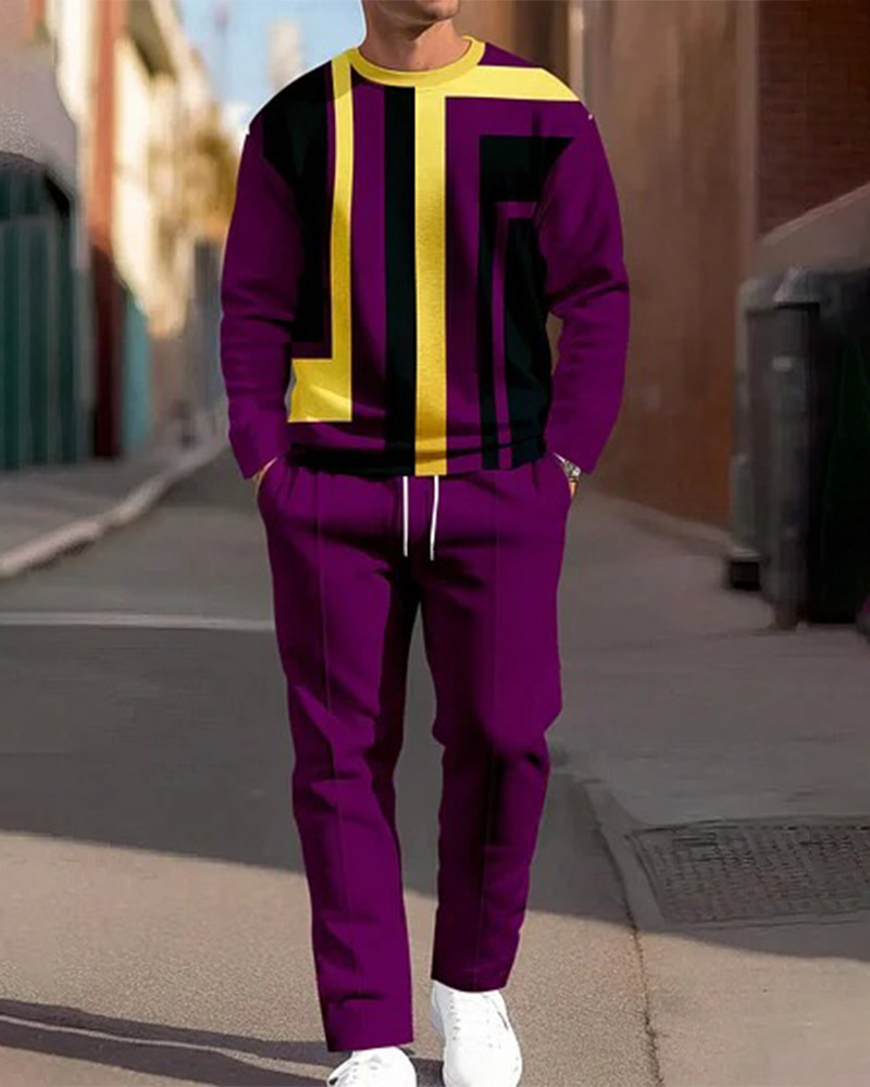 Men's Lounge Set 3D Plaid Print Sweatshirt & Joggers 9 Men's Lounge Set 3D Plaid Print Sweatshirt & Joggers - Image 9