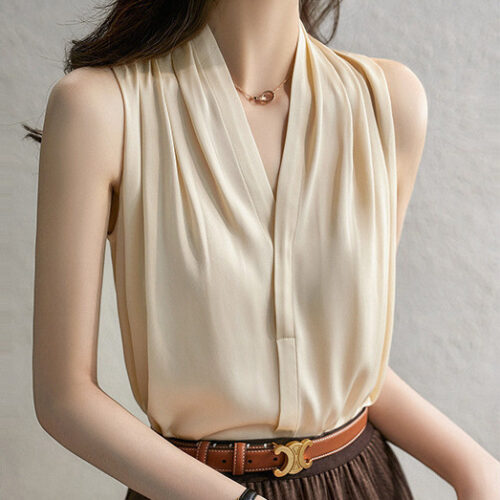 Satin Sleeveless Blouse