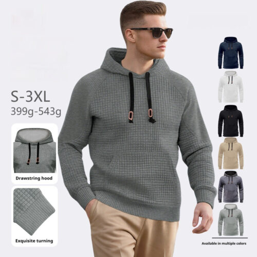 Men's Casual Hooded Jacquard Sweatshirt