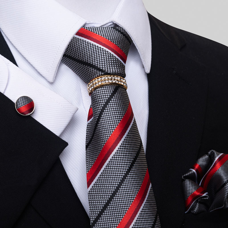 Multi Colored Striped Floral Mens Tie 3 Multi Colored Striped Floral Mens Tie - Image 3