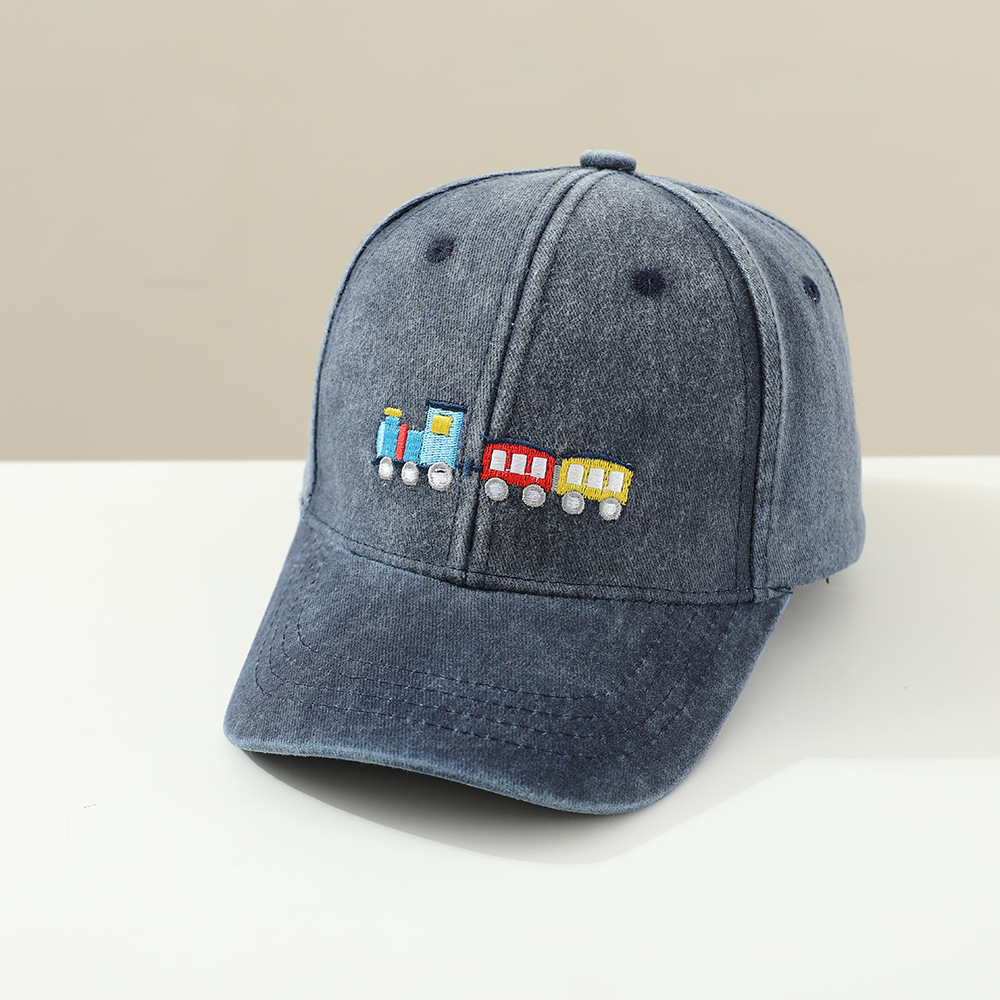 Children Toddler Peaked Cap Small Train Washed Layer Peaked Baseball Hat Trendy 6 Children Toddler Peaked Cap Small Train Washed Layer Peaked Baseball Hat Trendy - Image 6