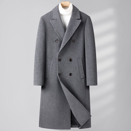 Long Double Breasted Wool Coat