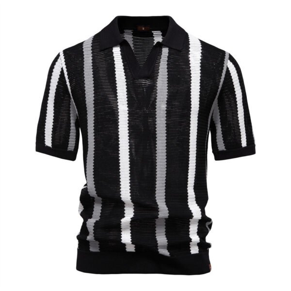 Men's Edit — knitted polo shirt mens Breathable Hollow Knit Polo