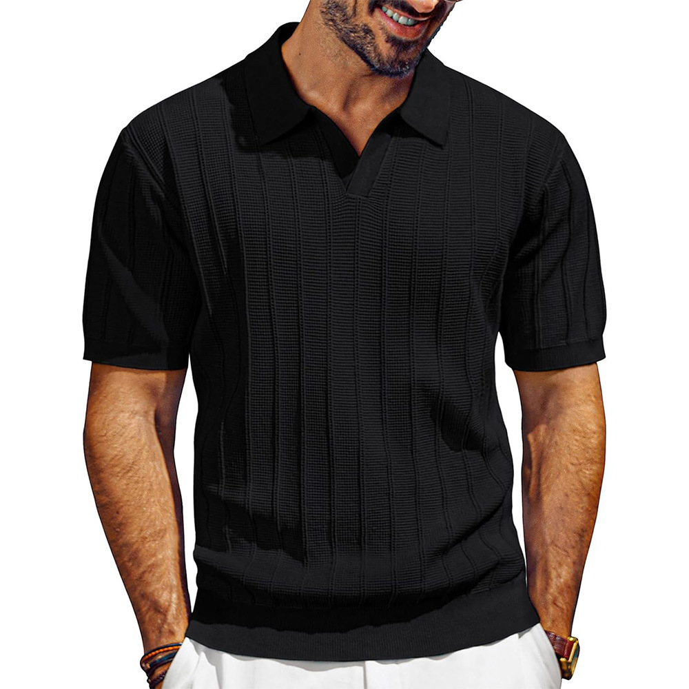 Breathable Knit Polo V-Neck Summer Resort Shirt 7 Breathable Knit Polo V-Neck Summer Resort Shirt - Image 7