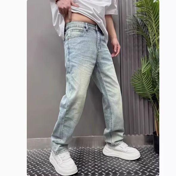 Mens Summer Outfits Mens Light Blue Slim Straight Jeans 7 Mens Summer Outfits Mens Light Blue Slim Straight Jeans - Image 7