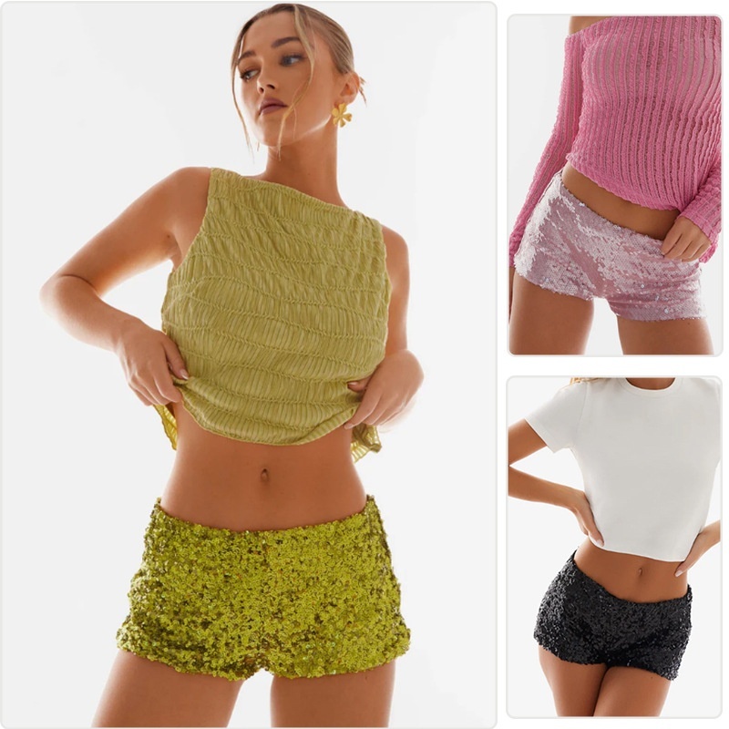 Sequin Shorts Sparkly Glitter Party & Rave Hot Pants 1 Sequin Shorts