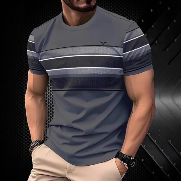Men's Edit — Men's Short Sleeve Shirts New Graphic Stripe Tee