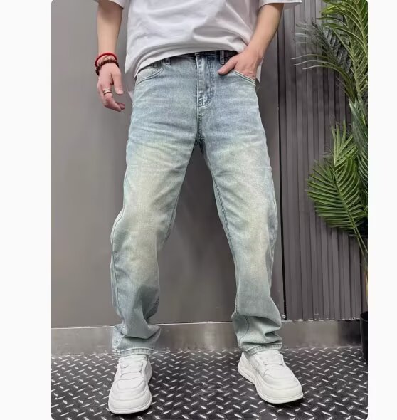 Mens Summer Outfits Mens Light Blue Slim Straight Jeans 3 Mens Summer Outfits Mens Light Blue Slim Straight Jeans - Image 3